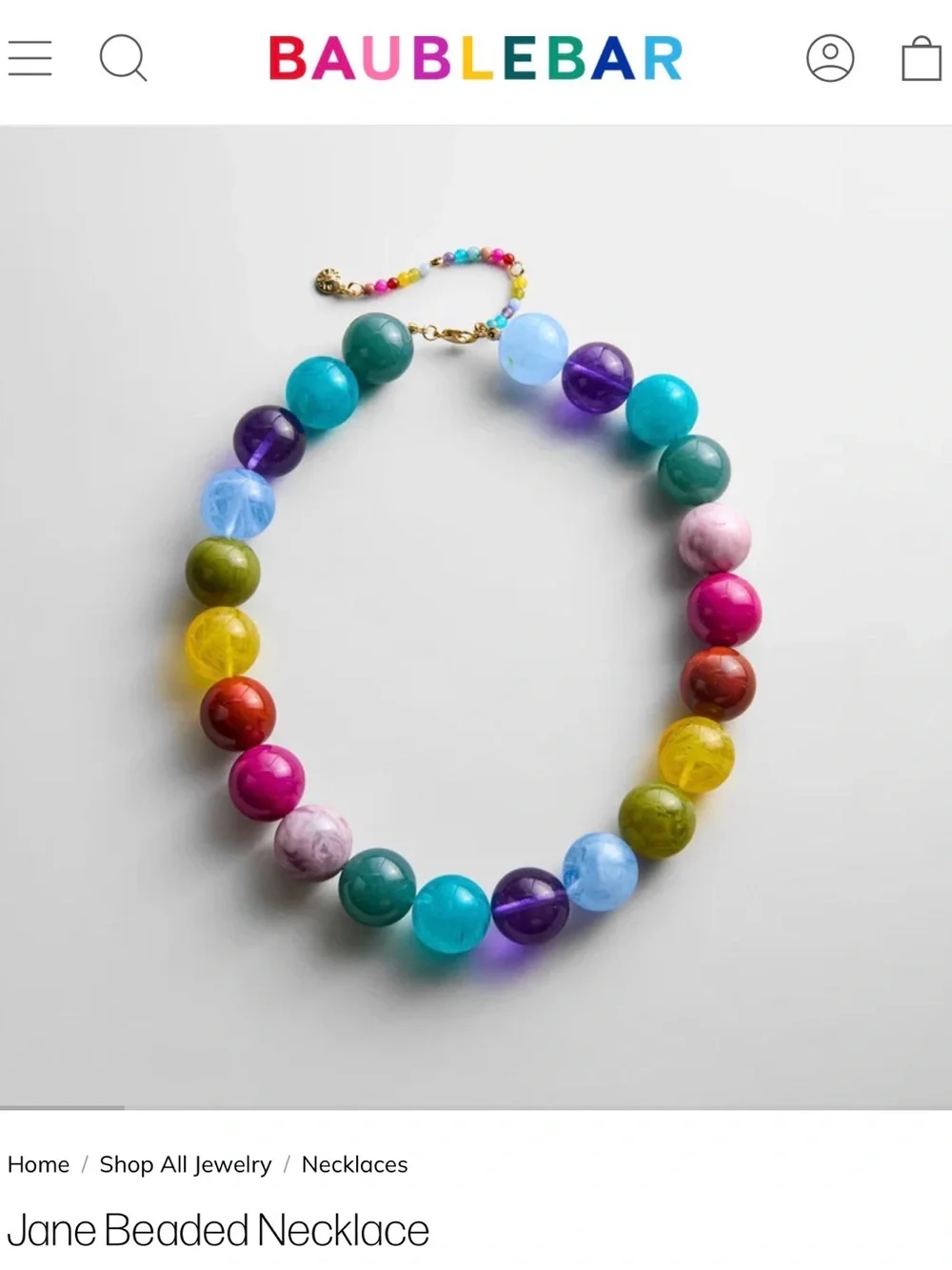 BaubleBar Chunky Bead Necklace - Purple, Blue, Green, Yellow, Orange, Pink